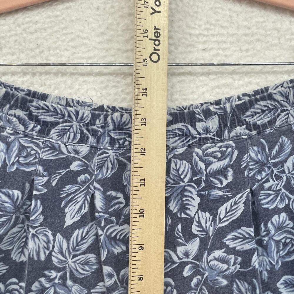 Vintage Banana Republic Shirt Shorts Set Womens Small Blue Floral Made USA 80s - Picture 8 of 12